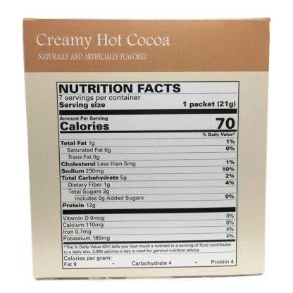 Creamy Hot Cocoa nutrition