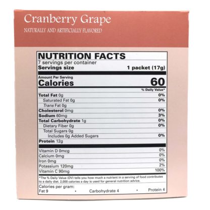 Cranberry Grape Drink nutrition