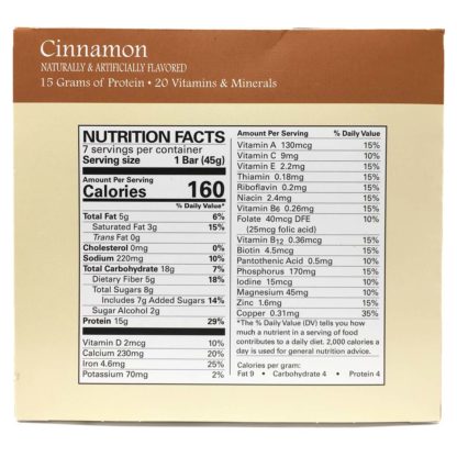 Cinnamon Bar nutrition