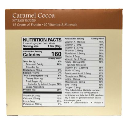 Caramel Cocoa Bar nutrition