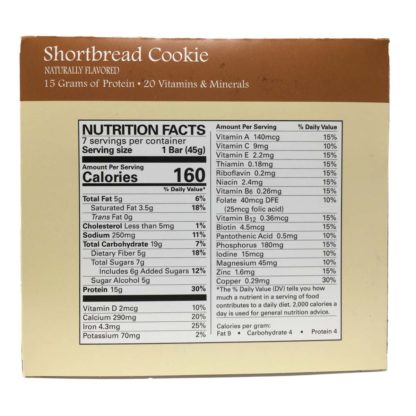 Shortbread Cookie Bar nutrition
